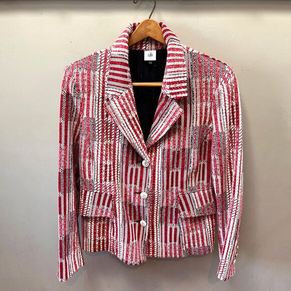 Cabi Patchwork 3-button‎ Knit Blazer- Size L - Picture 1 of 6